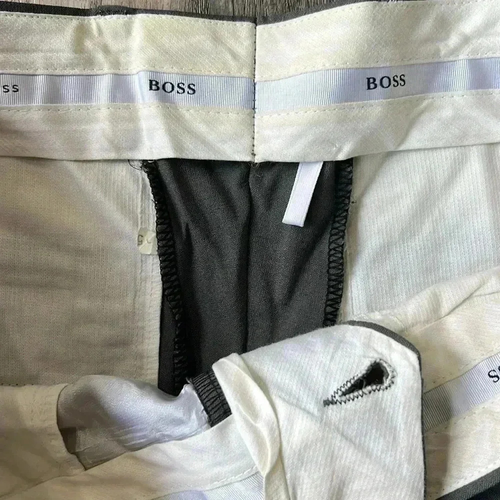 Hugo Boss Pants Gray Lopez Dress Pants Size 34 Office Work Slacks Virgin Wool - Picture 6 of 10